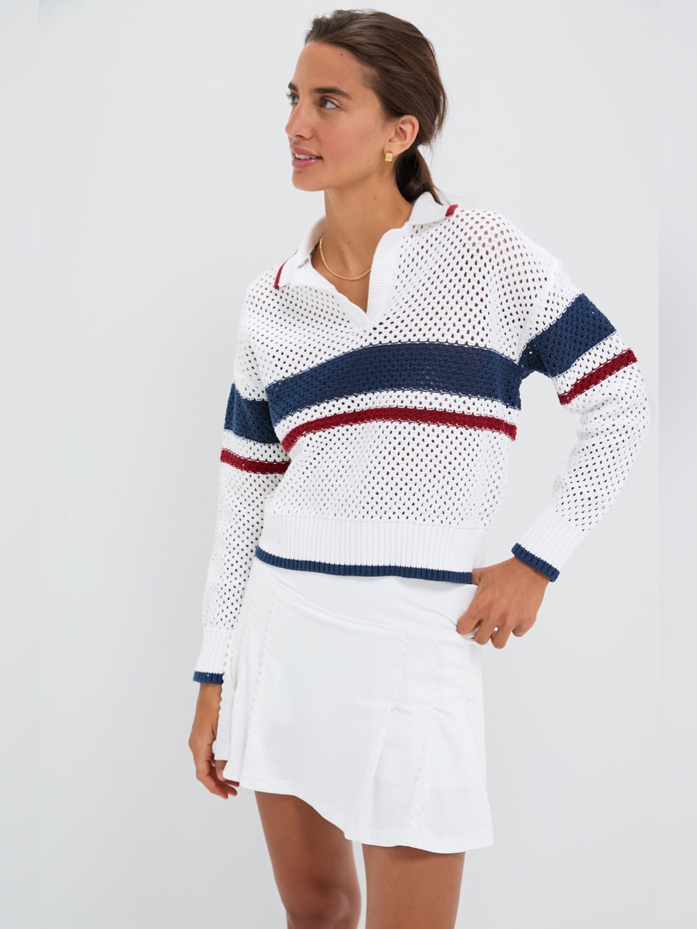 NWT Tuckernuck TNUCK SPORT Americana Mesh Fischer Sweater